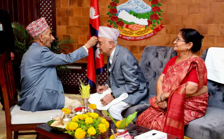 Prime Minister Oli Receives Dashain Tika